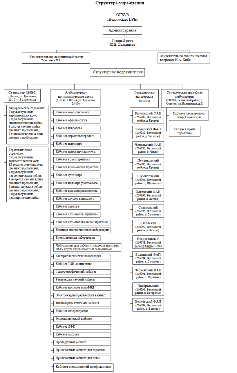 Структура ОГБУЗ 